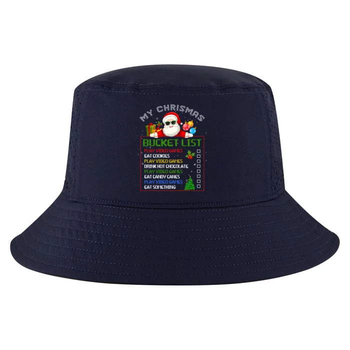 My Christmas Bucket List Santa Gamer Xmas Holiday Party Funny Gift Cool Comfort Performance Bucket Hat