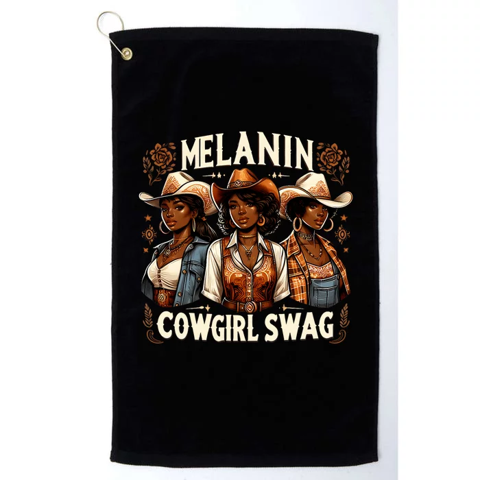 Melanin Cowgirls Black History African Melanin Cowgirl Swag Platinum Collection Golf Towel