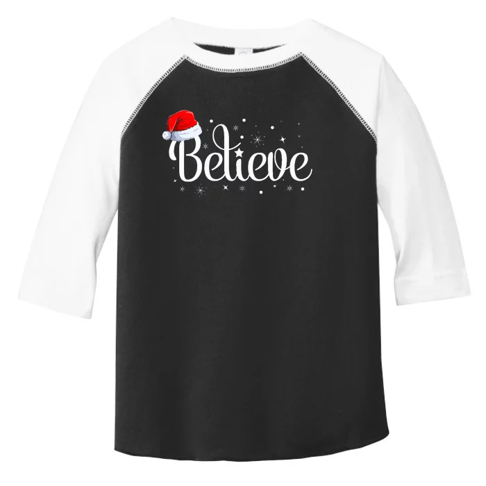 Merry Christmas Believe in Santa Claus Family Pajamas Toddler Fine Jersey T-Shirt