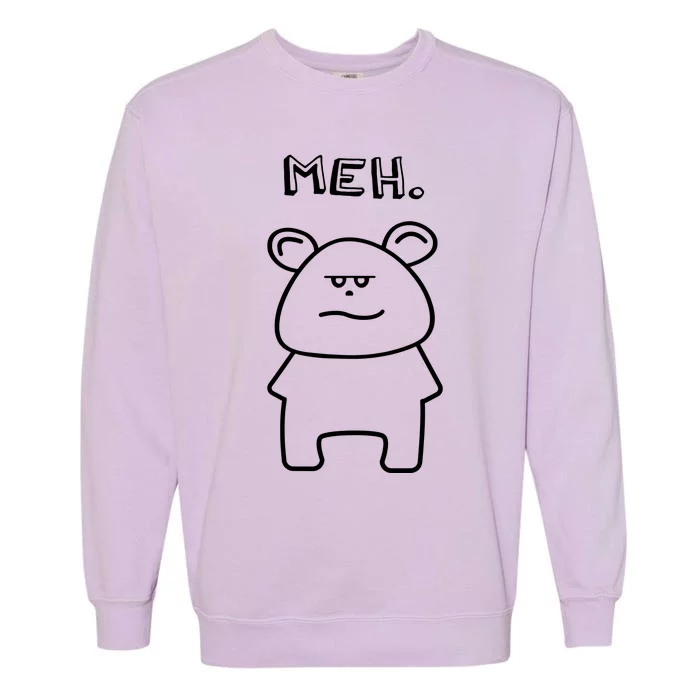 Meh Cute Bear Garment-Dyed Sweatshirt