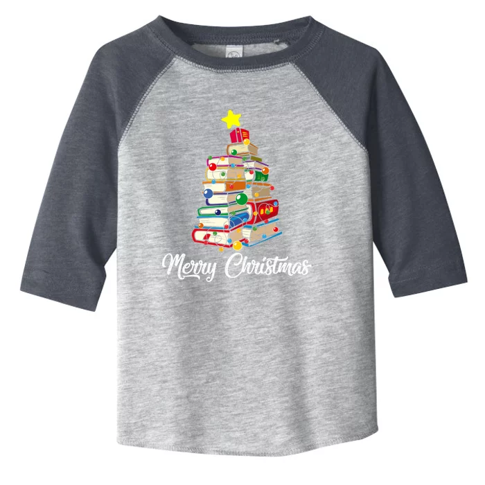 Merry Christmas Book Tree Librarian Bookworm Book Funny Gift Toddler Fine Jersey T-Shirt