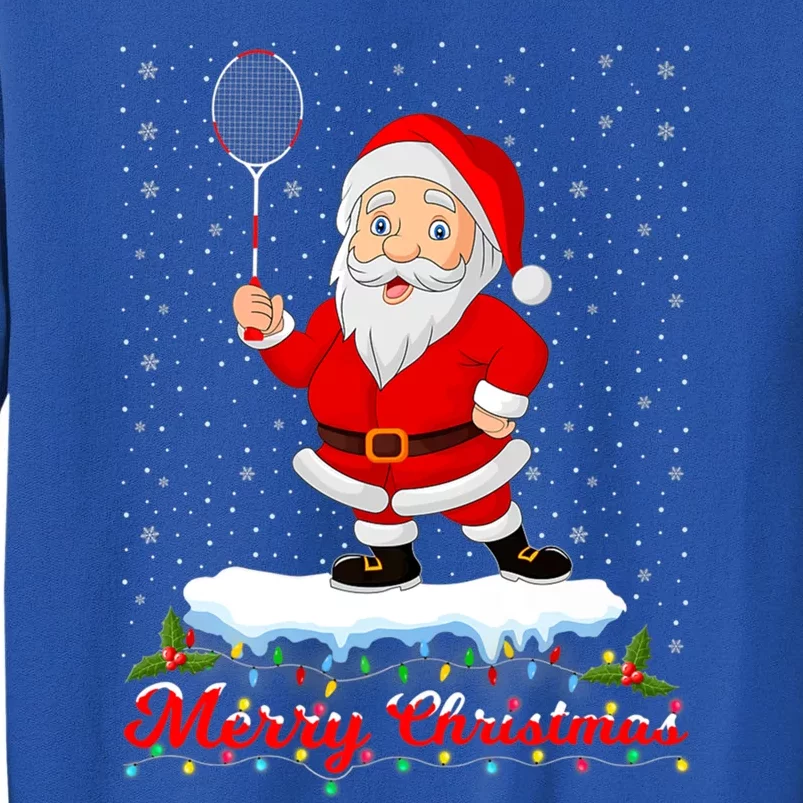 Merry Christmas Badminton Shuttlecock Santa Lights Xmas Cool Gift Tall Sweatshirt