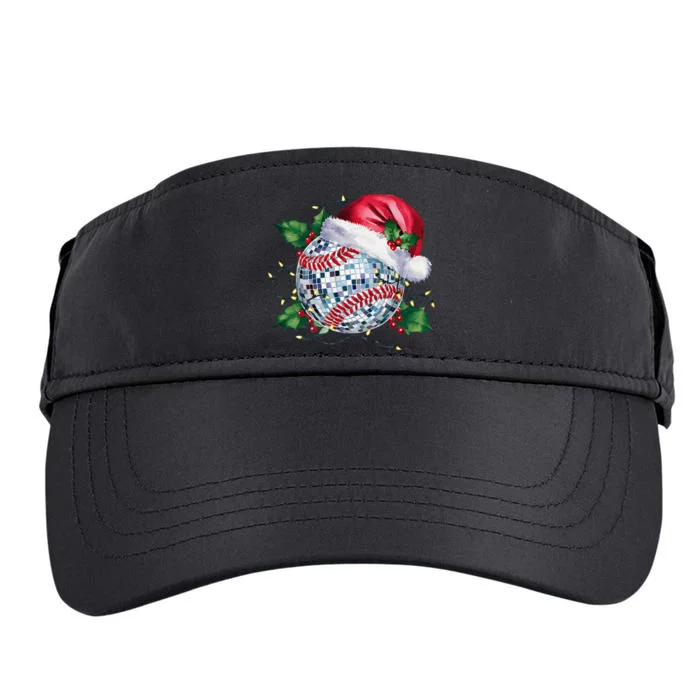 Merry Christmas Baseball Disco Ball Santa Hat Xmas Light Adult Drive Performance Visor