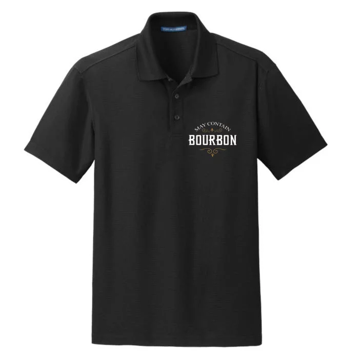 May Contain Bourbon Whiskey Dry Zone Grid Performance Polo