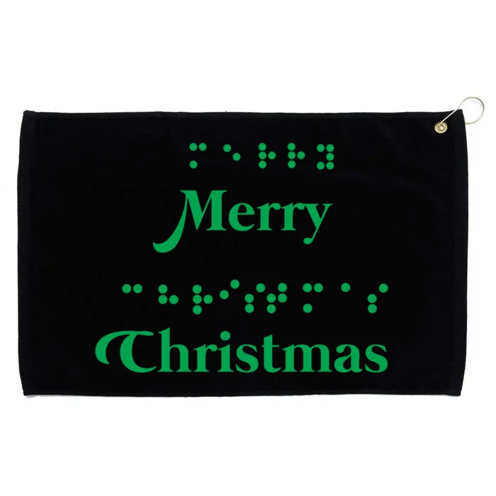 Merry Christmas Braille Alphabet Dots Xmas Top Holiday Gifts Long Sleeve Grommeted Golf Towel