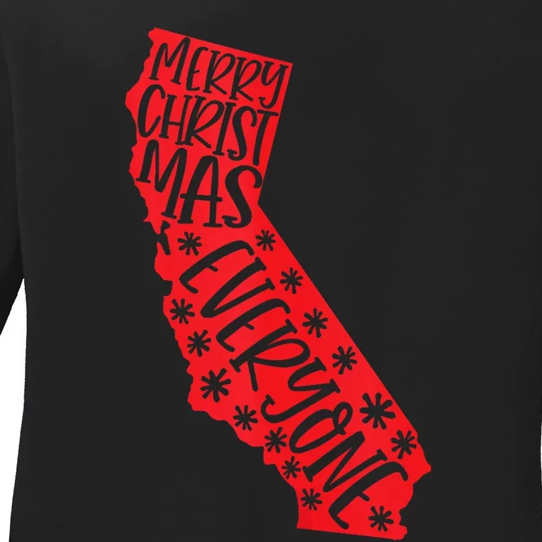 Merry Christmas California Tank Top Ladies Long Sleeve Shirt