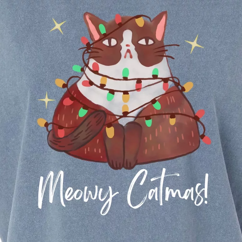 Merry Christmas Cat Meow Garment-Dyed Women's Muscle Tee