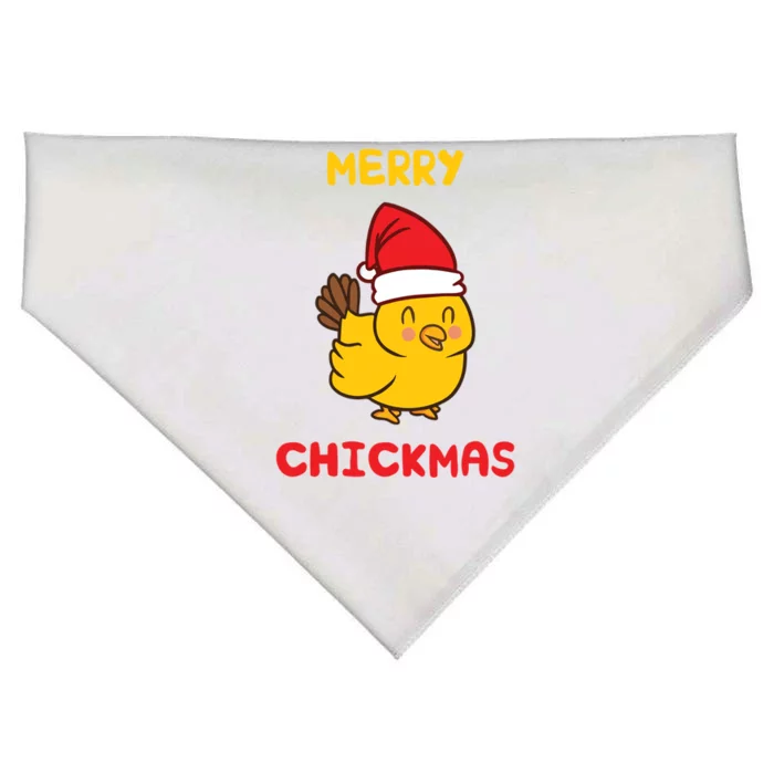 Merry Chickmas Cute Baby Chick Farm Christmas Funny Gift For Gift USA-Made Doggie Bandana