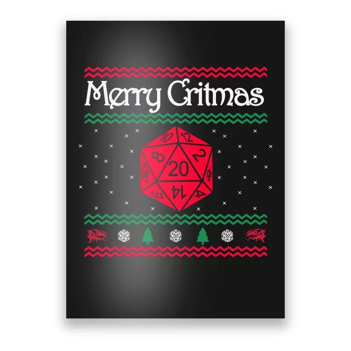 Merry Critmas Christmas D20 Rpg Board Game Role Play Poster