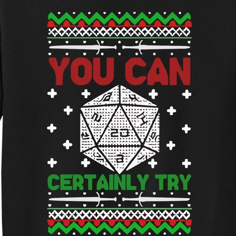 Merry Critmas Christmas D20 Rpg Board Game Role Play Tall Sweatshirt