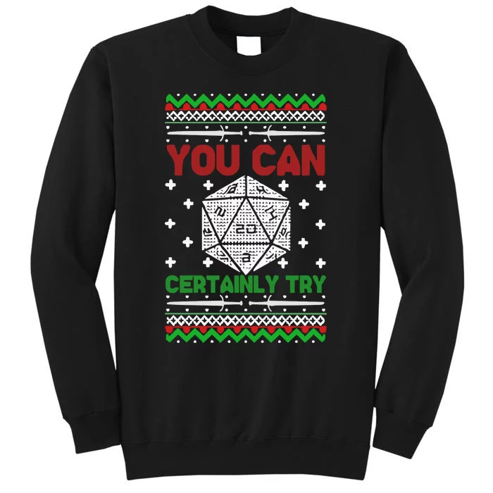 Merry Critmas Christmas D20 Rpg Board Game Role Play Tall Sweatshirt