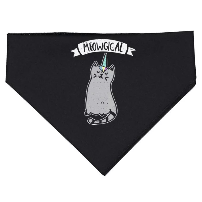 Meowgical Caticorn Cat Unicorn Magical Creature Gift USA-Made Doggie Bandana