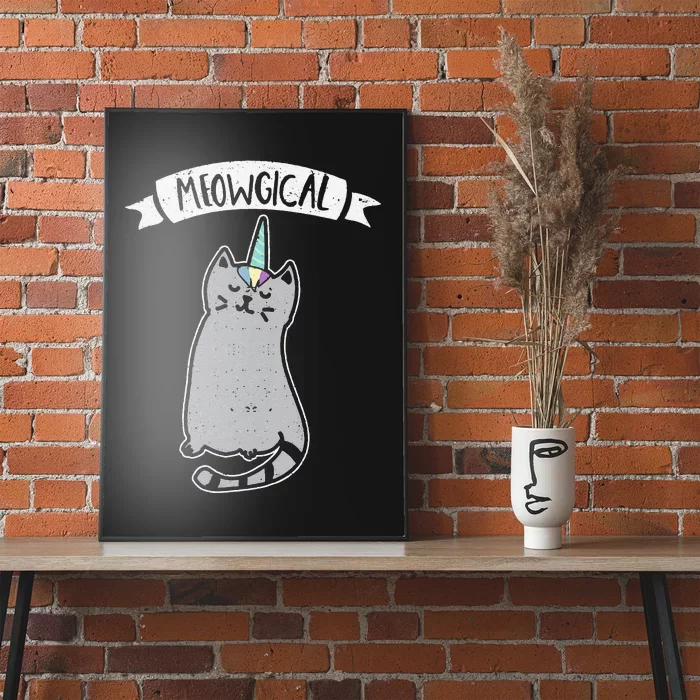 Meowgical Caticorn Cat Unicorn Magical Creature Gift Poster