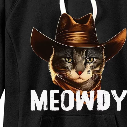 Meowdy Cat Cow Funny Cat Meme Women's Fleece Hoodie