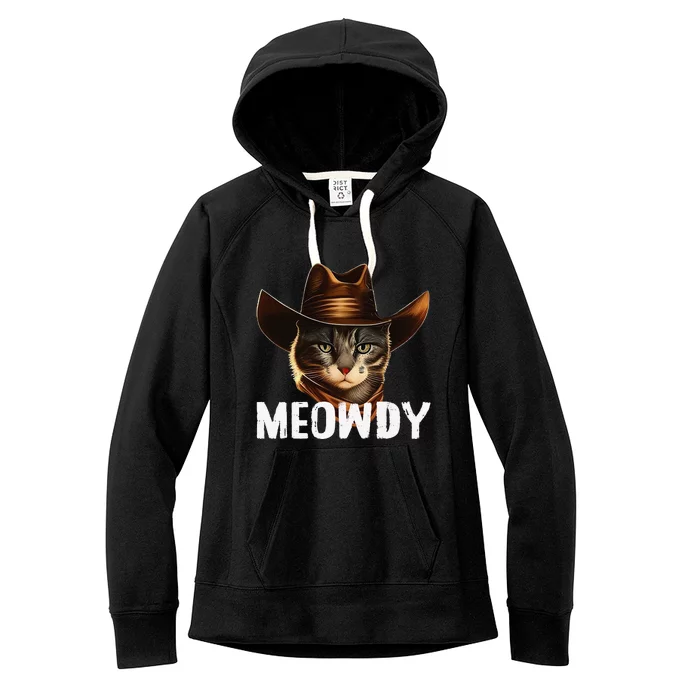 Meowdy Cat Cow Funny Cat Meme Women's Fleece Hoodie