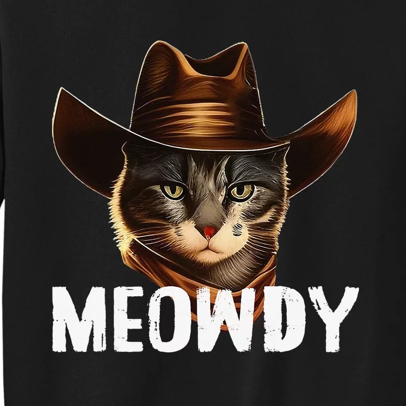 Meowdy Cat Cow Funny Cat Meme Tall Sweatshirt