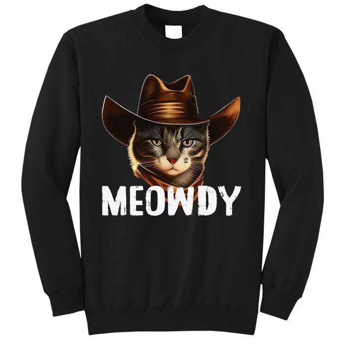 Meowdy Cat Cow Funny Cat Meme Tall Sweatshirt