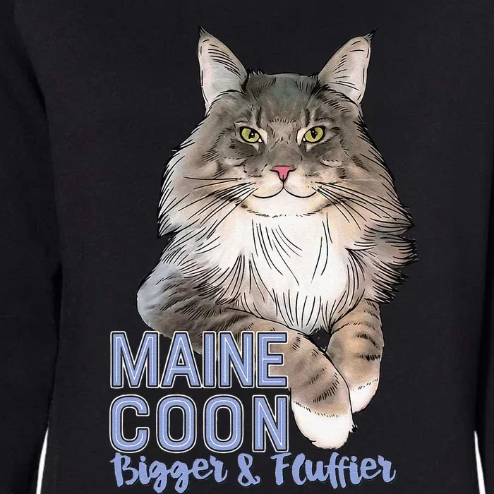 Maine Coon Cat Bigger & Fluffier Funny Womens California Wash Sweatshirt