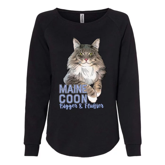 Maine Coon Cat Bigger & Fluffier Funny Womens California Wash Sweatshirt