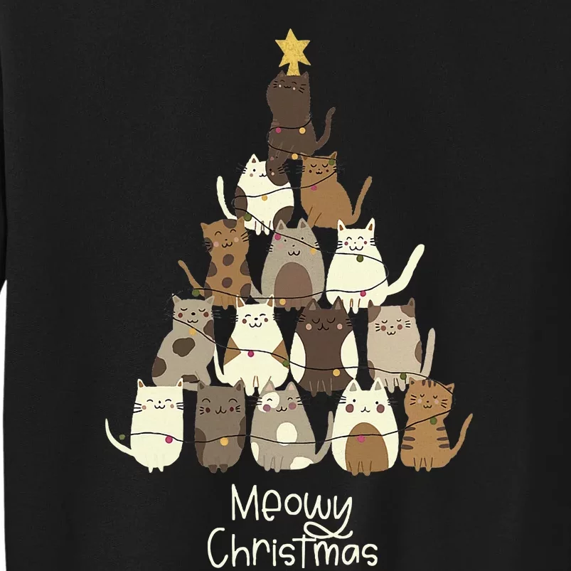 Meowy Christmas Cat Lover Tall Sweatshirt