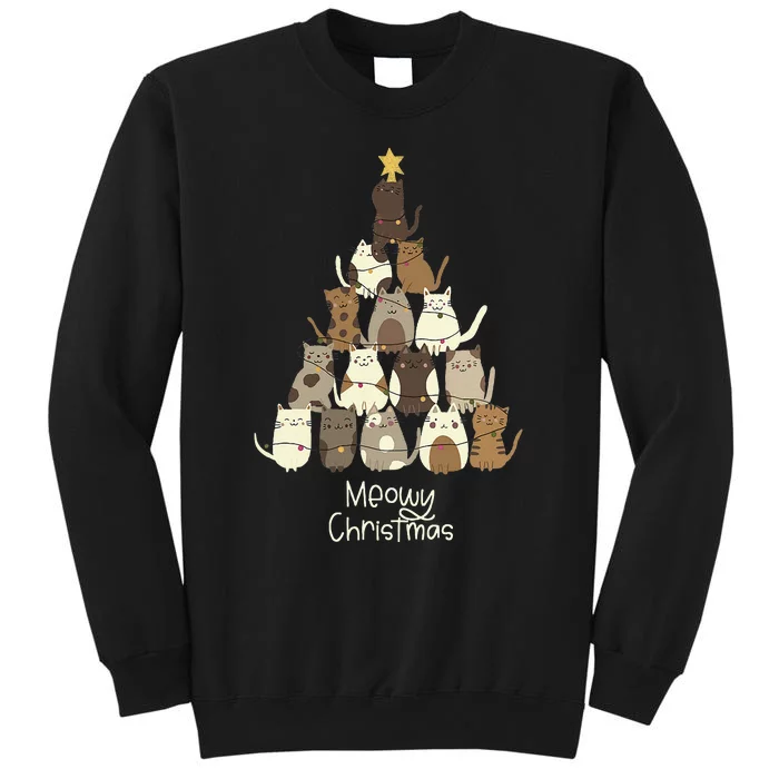 Meowy Christmas Cat Lover Tall Sweatshirt