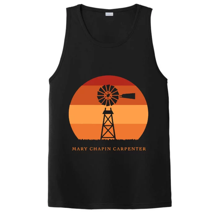 Mary Chapin Carpenter Windmill Retro Vintage Sunset Performance Tank