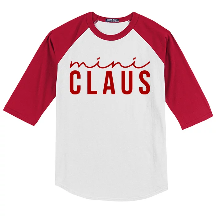 Mini Claus Cute Christmas Kids Colorblock Raglan Jersey