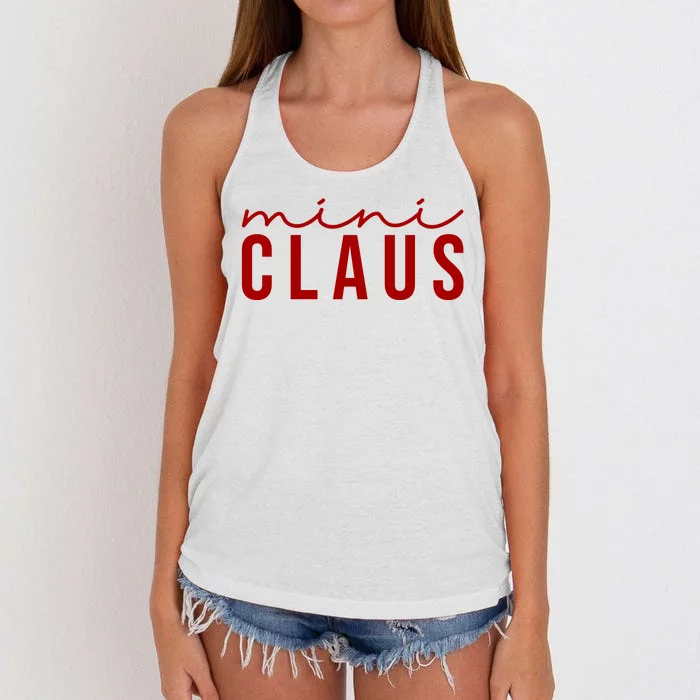 Mini Claus Cute Christmas Women's Knotted Racerback Tank