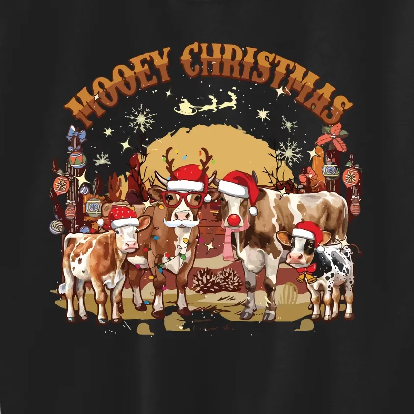 Mooey Christmas Cows Kids Sweatshirt