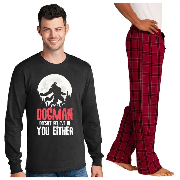 Michigan Cryptids Cryptozoology Monsters Michigan Dogman Long Sleeve Pajama Set