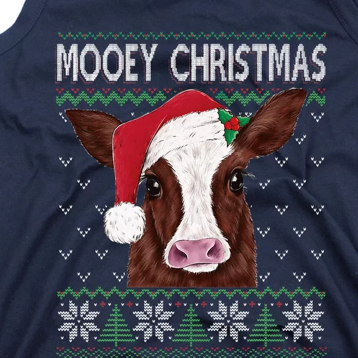 Mooey Christmas Cow Christmas Ugly Sweater Tank Top