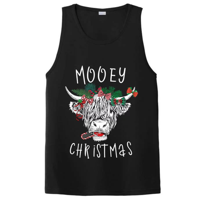 Mooey Christmas Cow Farmer Cow Farm Clothes Gift Performance Tank