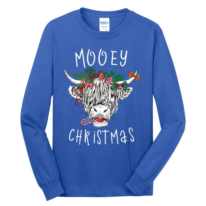 Mooey Christmas Cow Farmer Cow Farm Clothes Gift Tall Long Sleeve T-Shirt