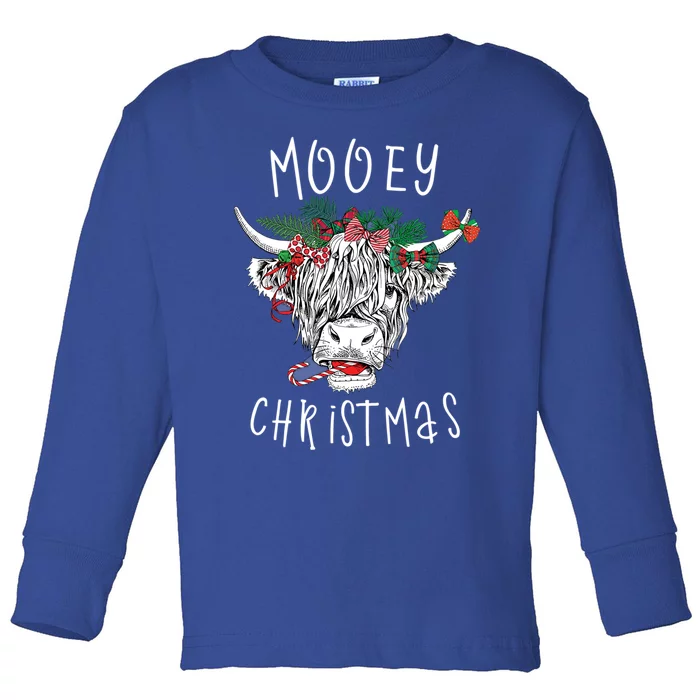 Mooey Christmas Cow Farmer Cow Farm Clothes Gift Toddler Long Sleeve Shirt