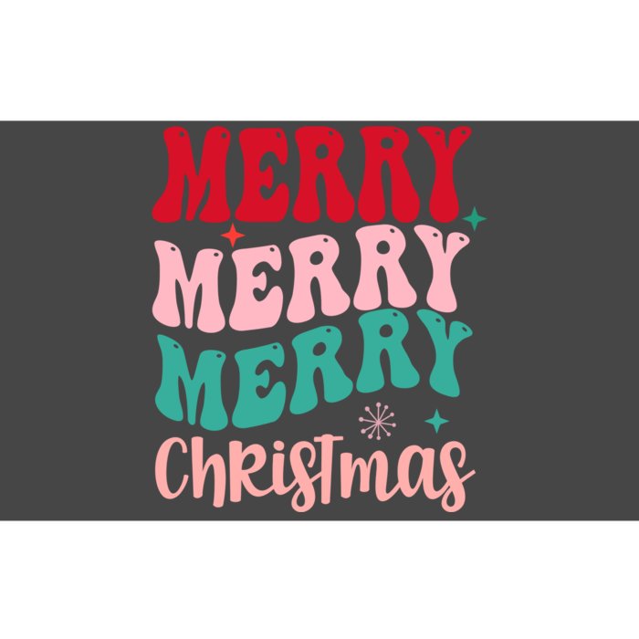 Merry Christmas Cute Holiday Groovy Bumper Sticker