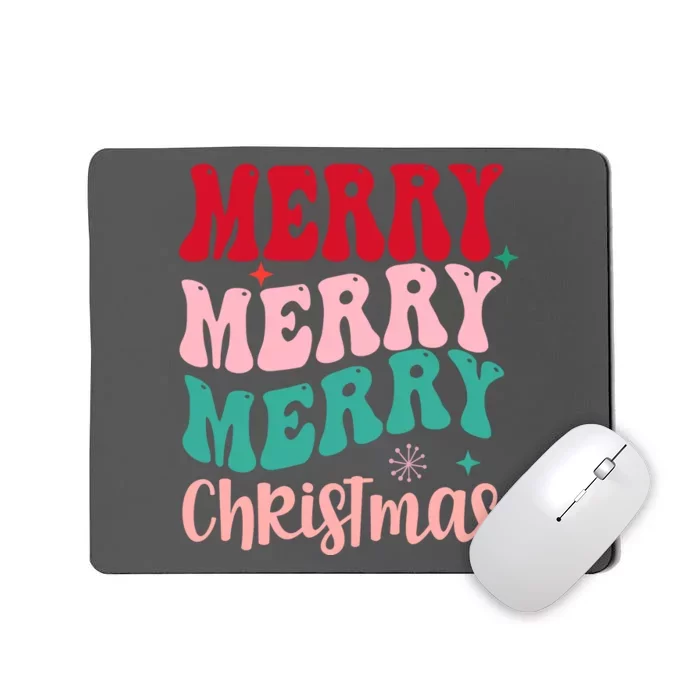 Merry Christmas Cute Holiday Groovy Mousepad