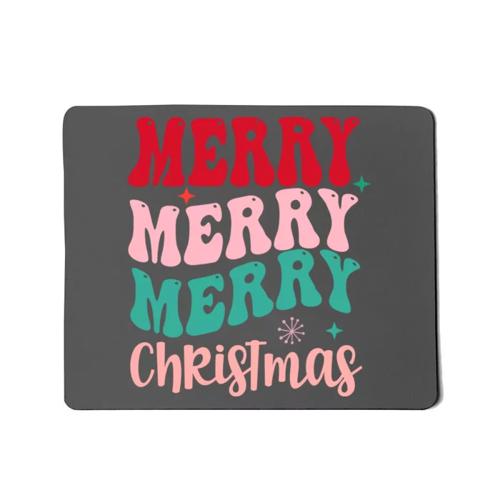 Merry Christmas Cute Holiday Groovy Mousepad