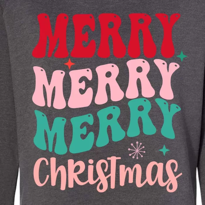 Merry Christmas Cute Holiday Groovy Womens California Wash Sweatshirt