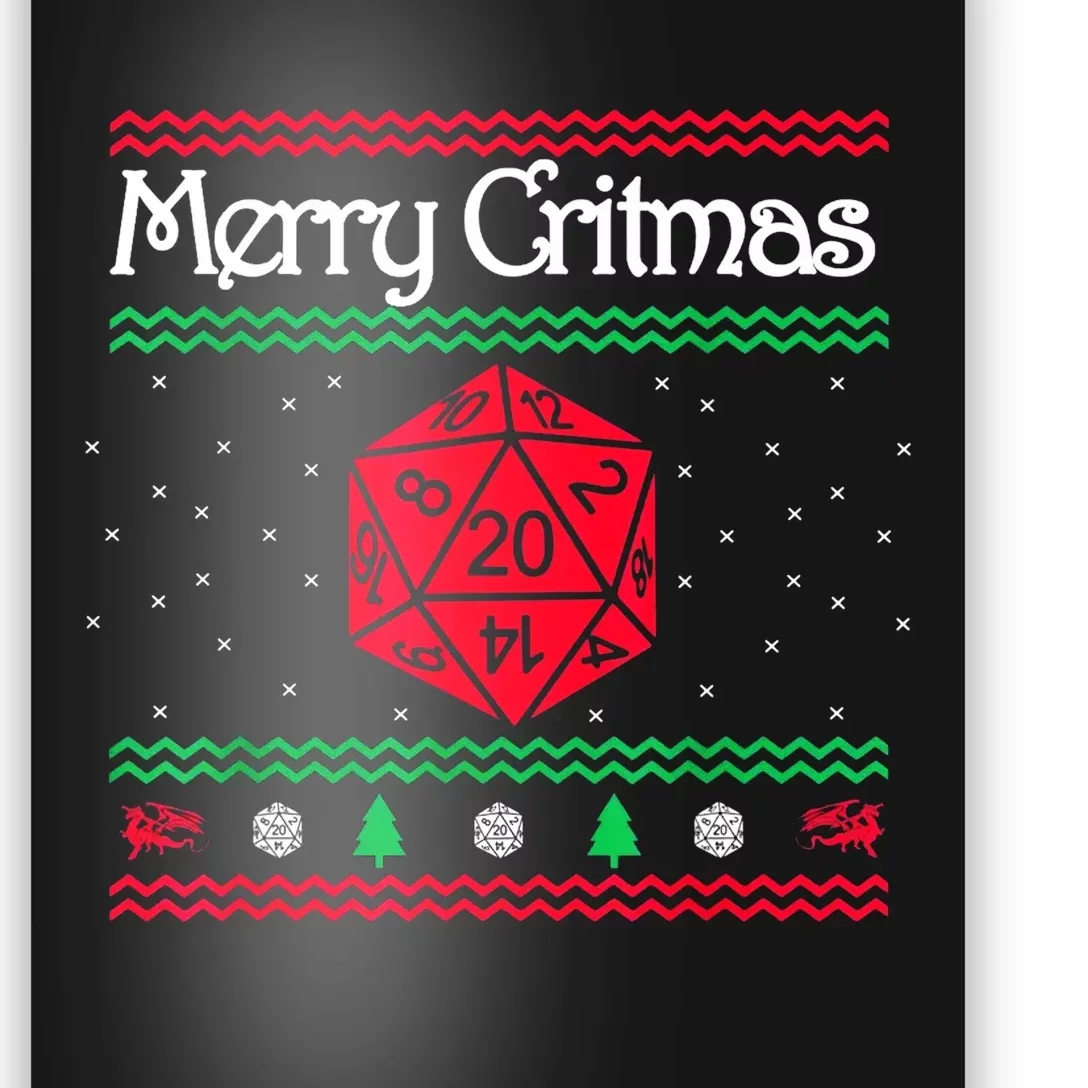 Merry Critmas Christmas D20 Rpg Board Game Role Play Poster