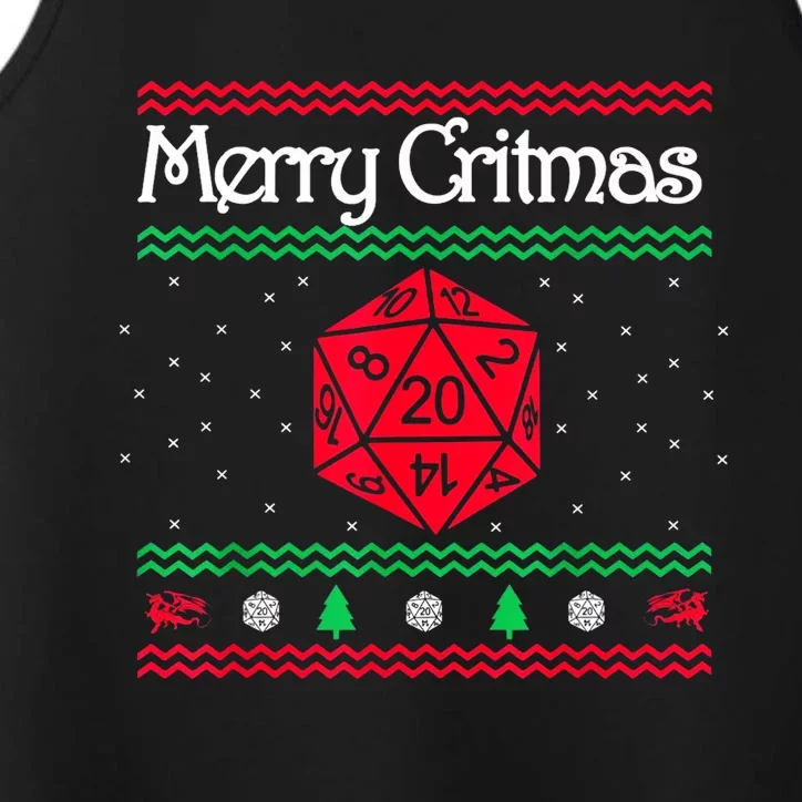 Merry Critmas Christmas D20 Rpg Board Game Role Play Performance Tank