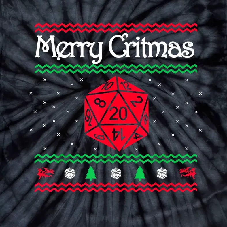 Merry Critmas Christmas D20 Rpg Board Game Role Play Tie-Dye T-Shirt