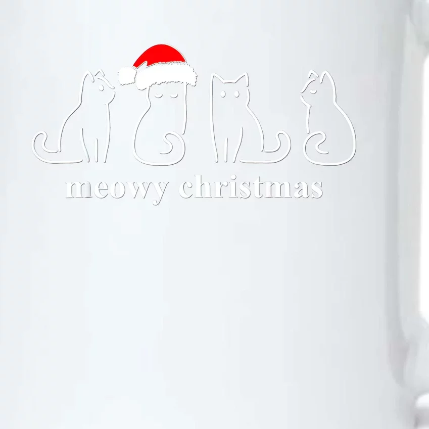 Meowy Catmas Cat Christmas Cute Kitten Cats Santa Hat Xmas Black Color Changing Mug