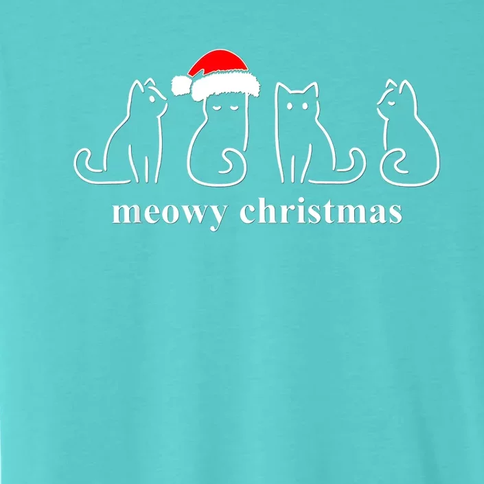 Meowy Catmas Cat Christmas Cute Kitten Cats Santa Hat Xmas ChromaSoft Performance T-Shirt