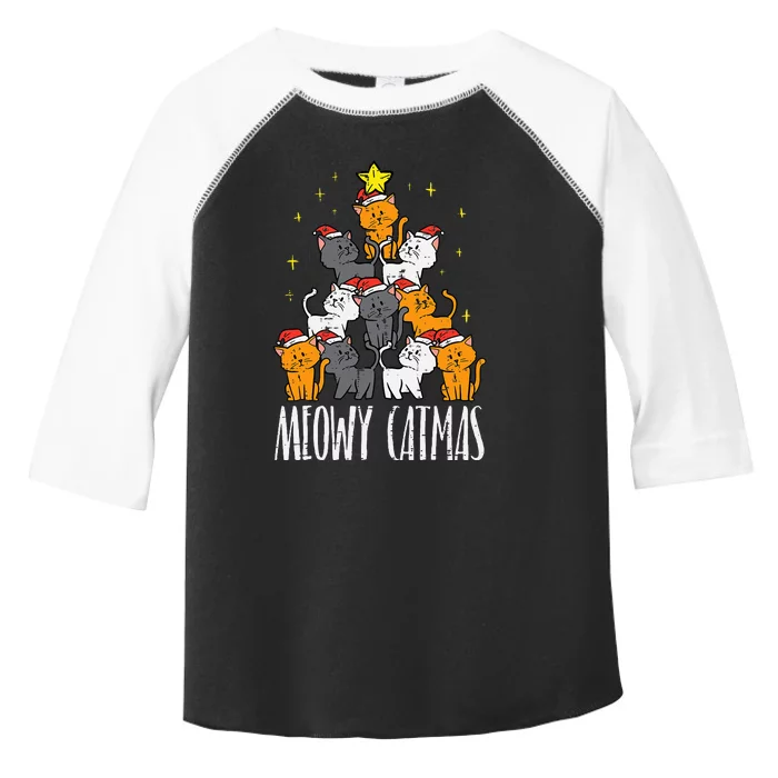 Meowy Catmas Cat Christmas Tree Xmas Pajamas PJs Toddler Fine Jersey T-Shirt