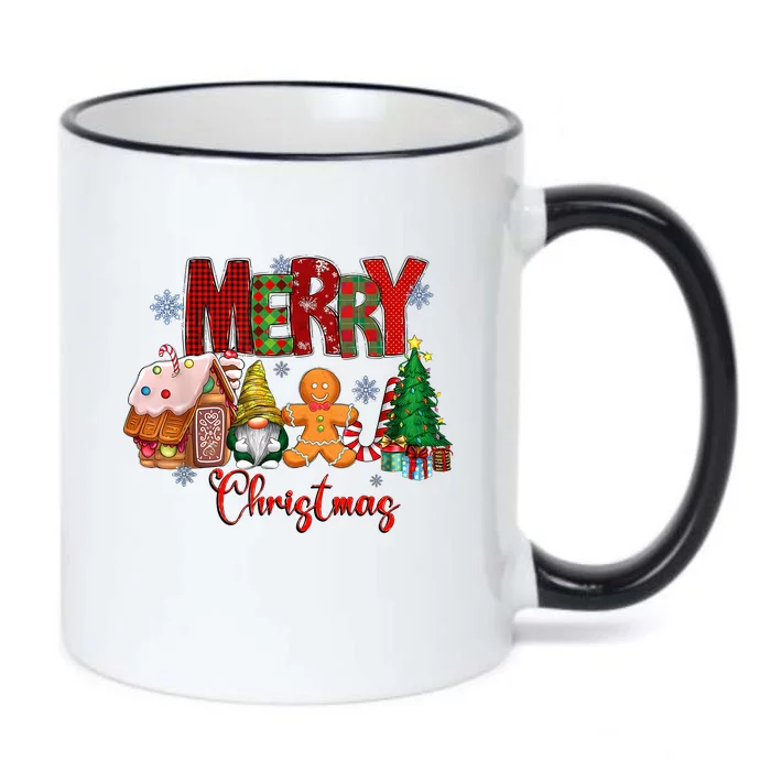 Merry Christmas Candy House Lemon Gnome Gingerbread Pajamas Black Color Changing Mug