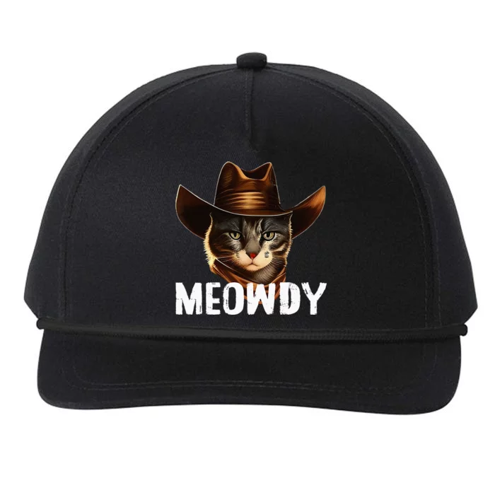 Meowdy Cat Cowboy Funny Cat Meme Snapback Five-Panel Rope Hat