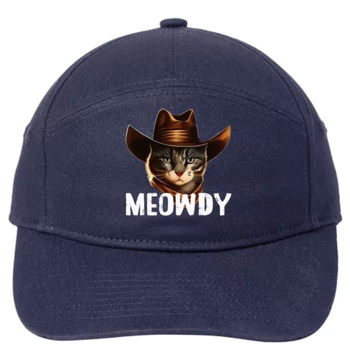 Meowdy Cat Cowboy Funny Cat Meme 7-Panel Snapback Hat