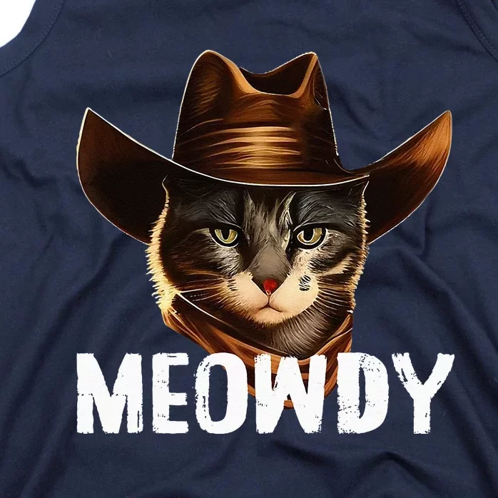 Meowdy Cat Cowboy Funny Cat Meme Tank Top