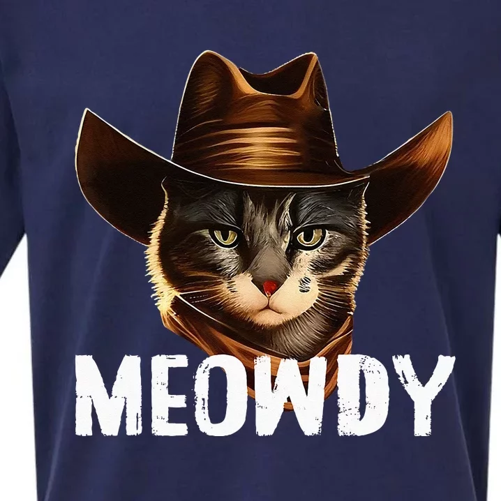 Meowdy Cat Cowboy Funny Cat Meme Sueded Cloud Jersey T-Shirt