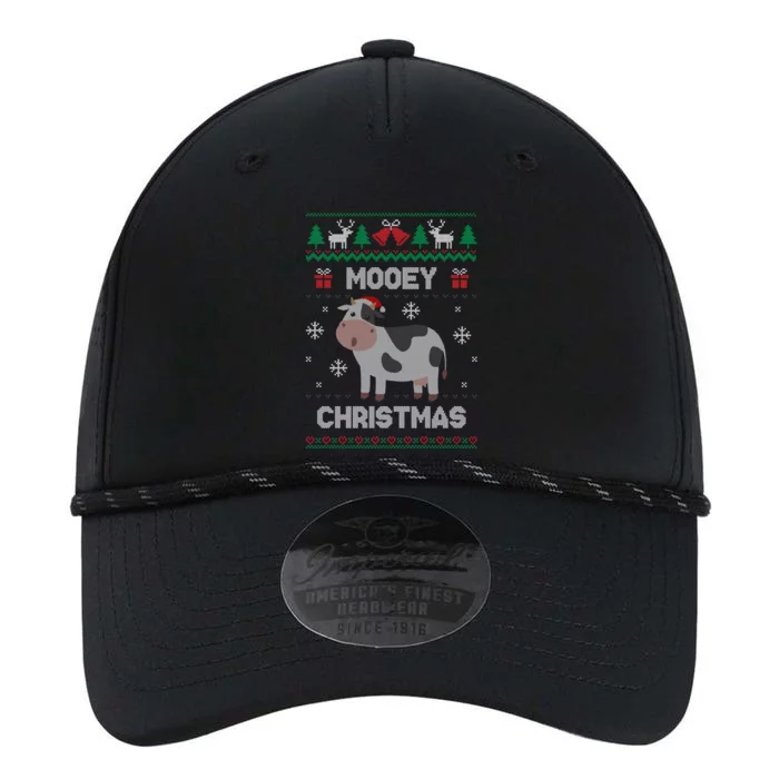 Mooey Christmas Cow Santa Claus Hat Ugly Christmas Sweater Gift Performance The Dyno Cap